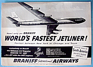 Vintage Ad: 1960 Braniff International Airways