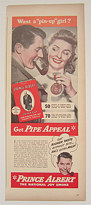 1944 Prince Albert Tobacco With Woman Holding Medal