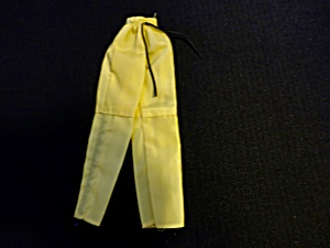 Vintage Barbie Doll Yellow Wind Pants With Black Draw String Legs