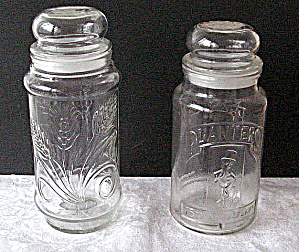Planters Commemorative Clear Glass Jars 1981, 1982