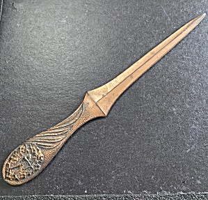 Bronze Native American Chief Bow Arrow Letter Opener