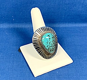 Paul Livingston Sterlin Silver Kingman Turquoise Ring
